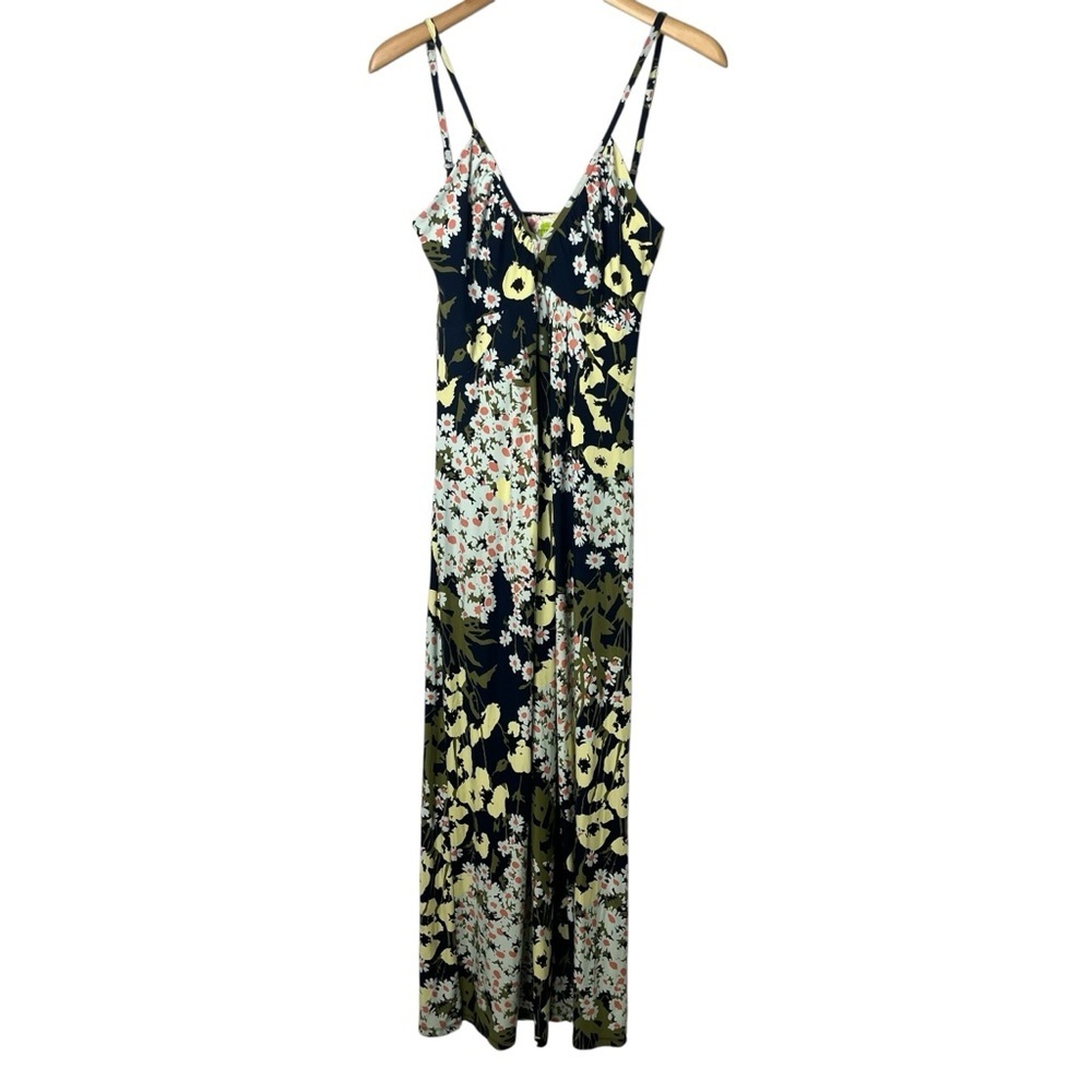Free People Floral Maxi Dress Size Small V Neckline Spaghetti Straps